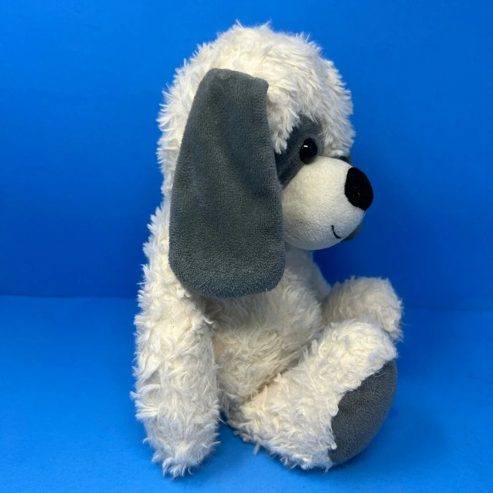 Linzy Toys Dog Plush 13 inch White Grey Best Big Brother Puppy Stuffed Animal